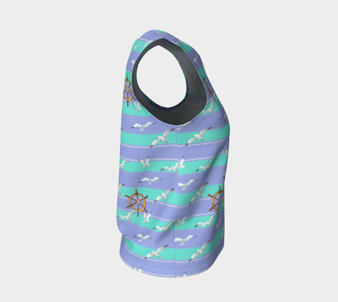 Blue/Lavender Stripes Loose Tank Top