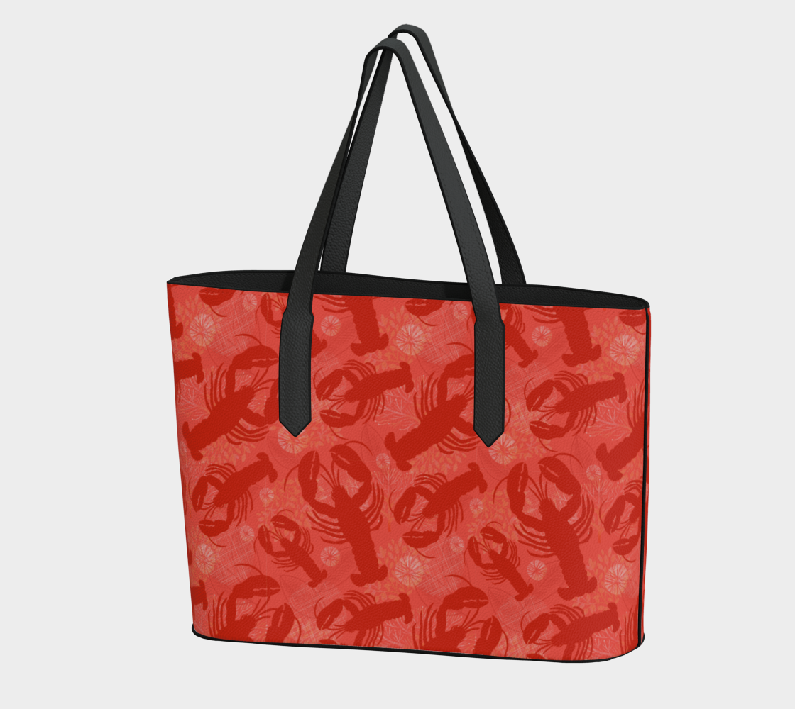 Red Lobster Vegan Leather Tote Bag 477