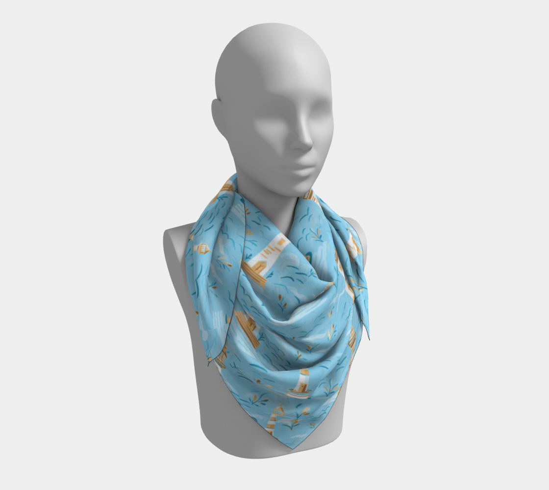 Blue Lighthouse Scarf with angle