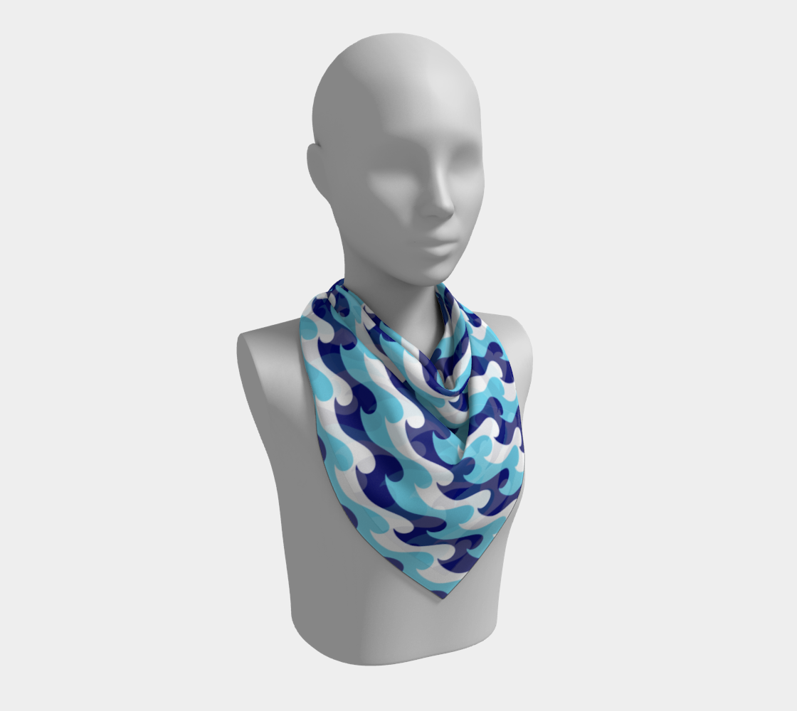 Blue Waves Vegan Square Scarf