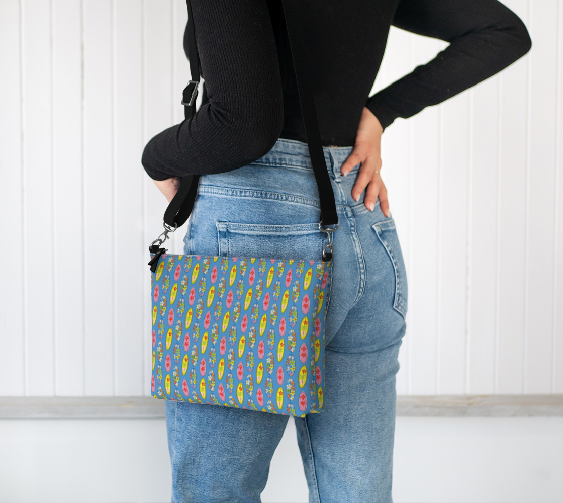 Surfboard Vegan Leather Crossbody Purse