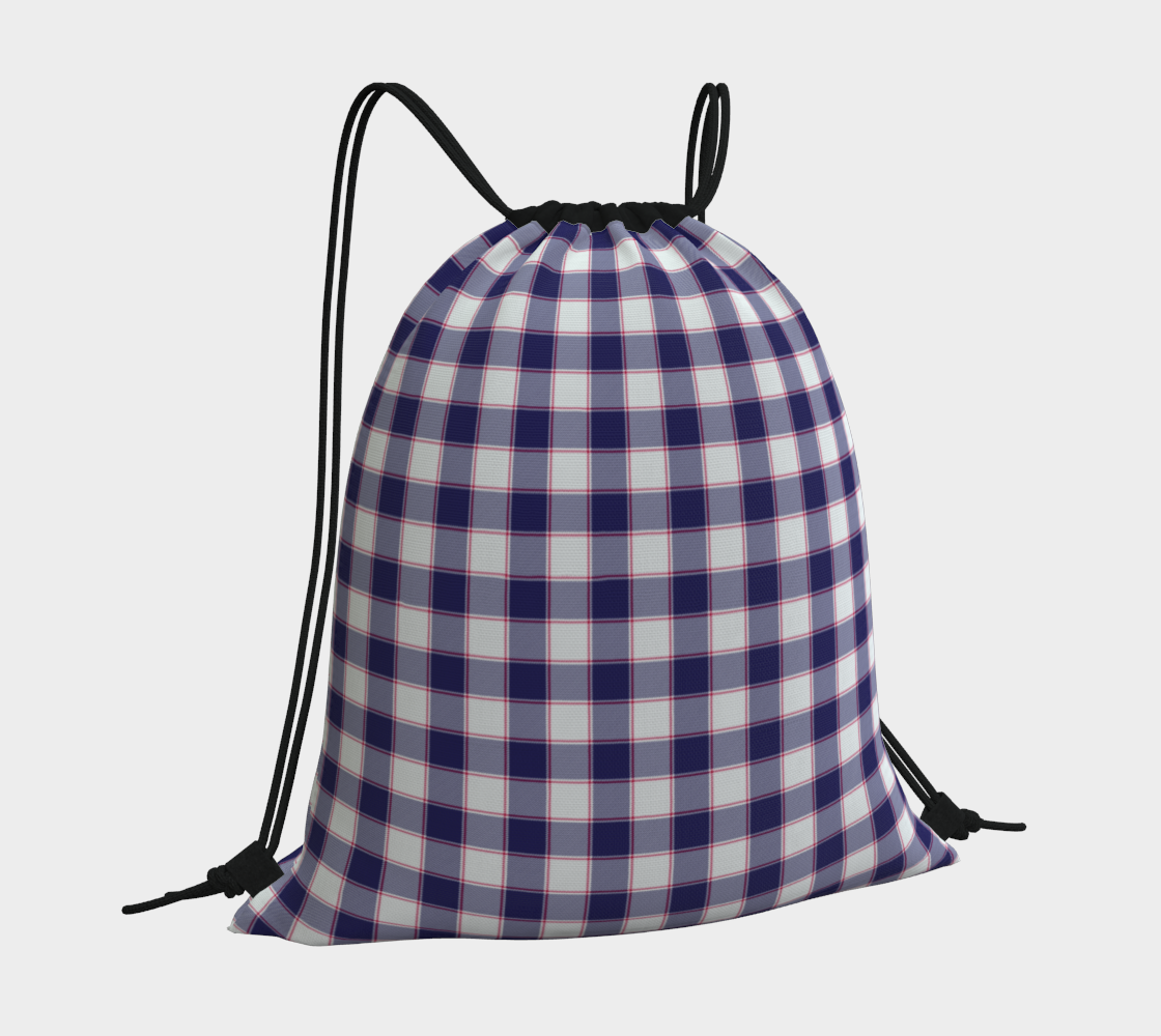Blue w Red Drawstring Bag