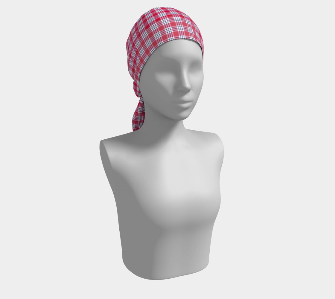 Red and Blue Plaid Long Scarf