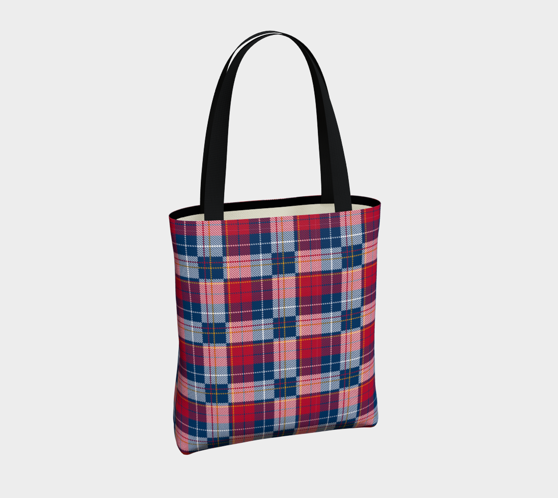 My Red/Blue Pattern Lined Tote Bag