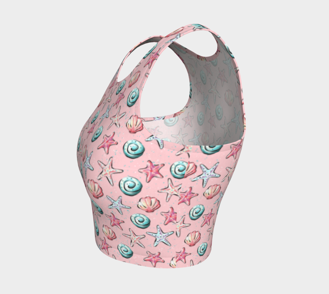 Pink Shells Athletic Crop Top