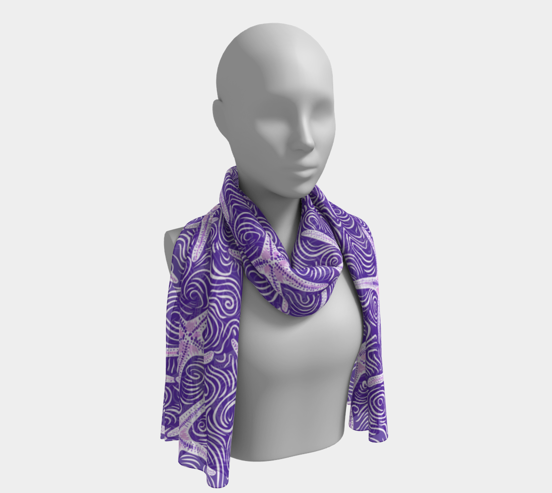 Purple Starfish Long Scarf 273