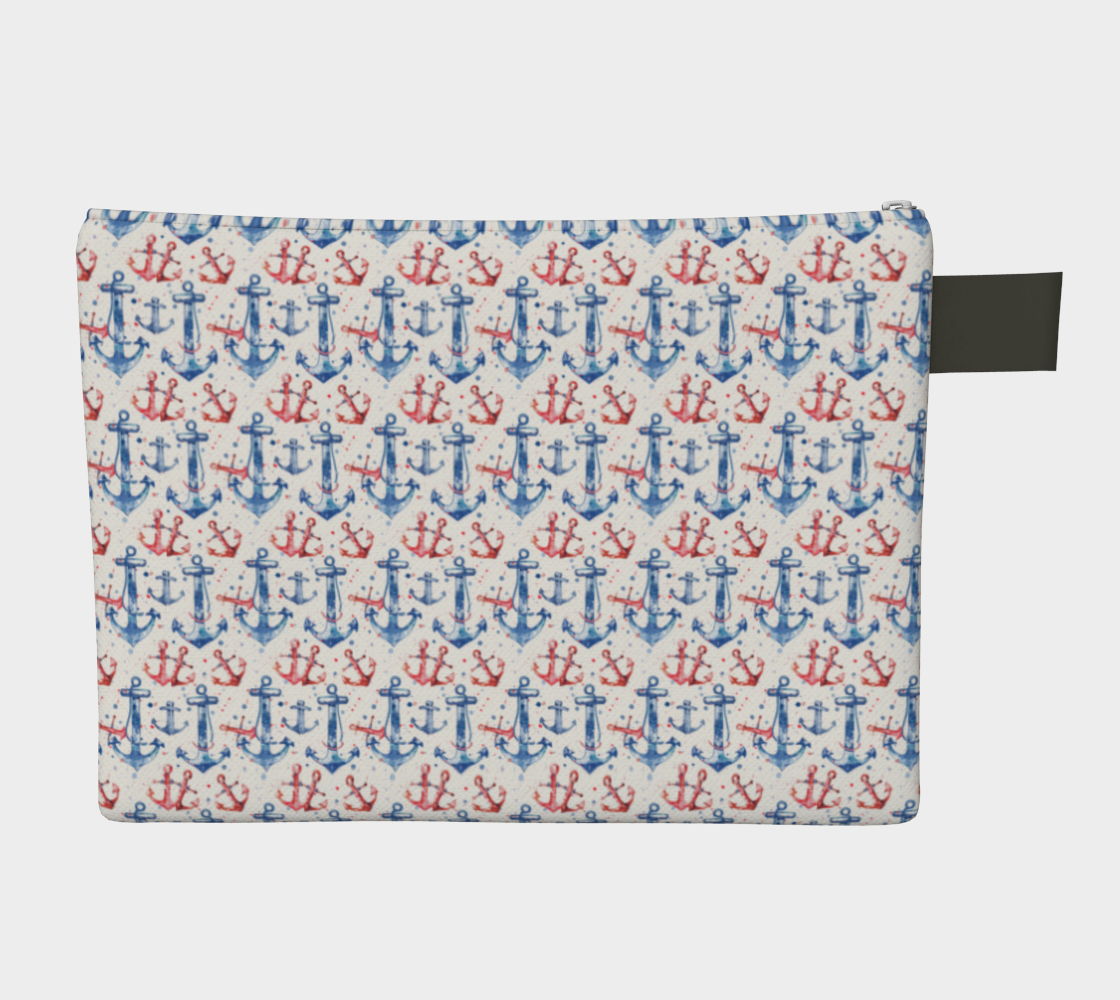 Blue, double red Vegan Zipper Carry-all