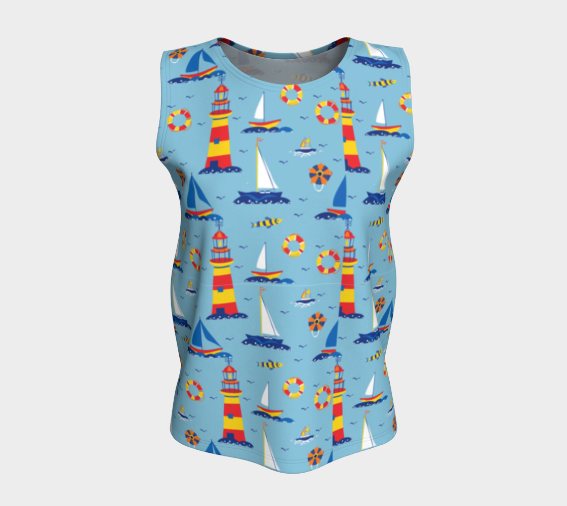 Cute Lighthouse Ocean Loose Tank top