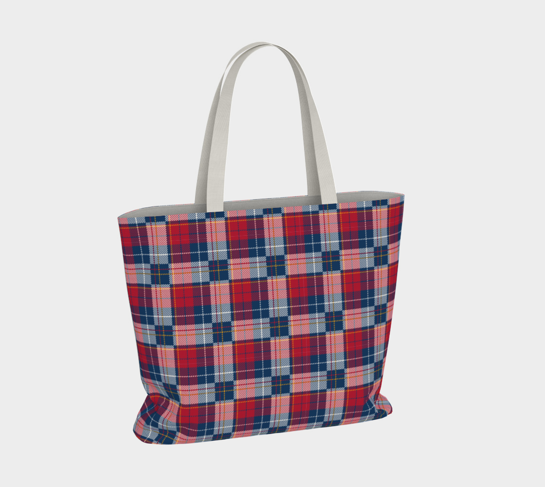 My Red/Blue Pattern Lined Large Tote Bag