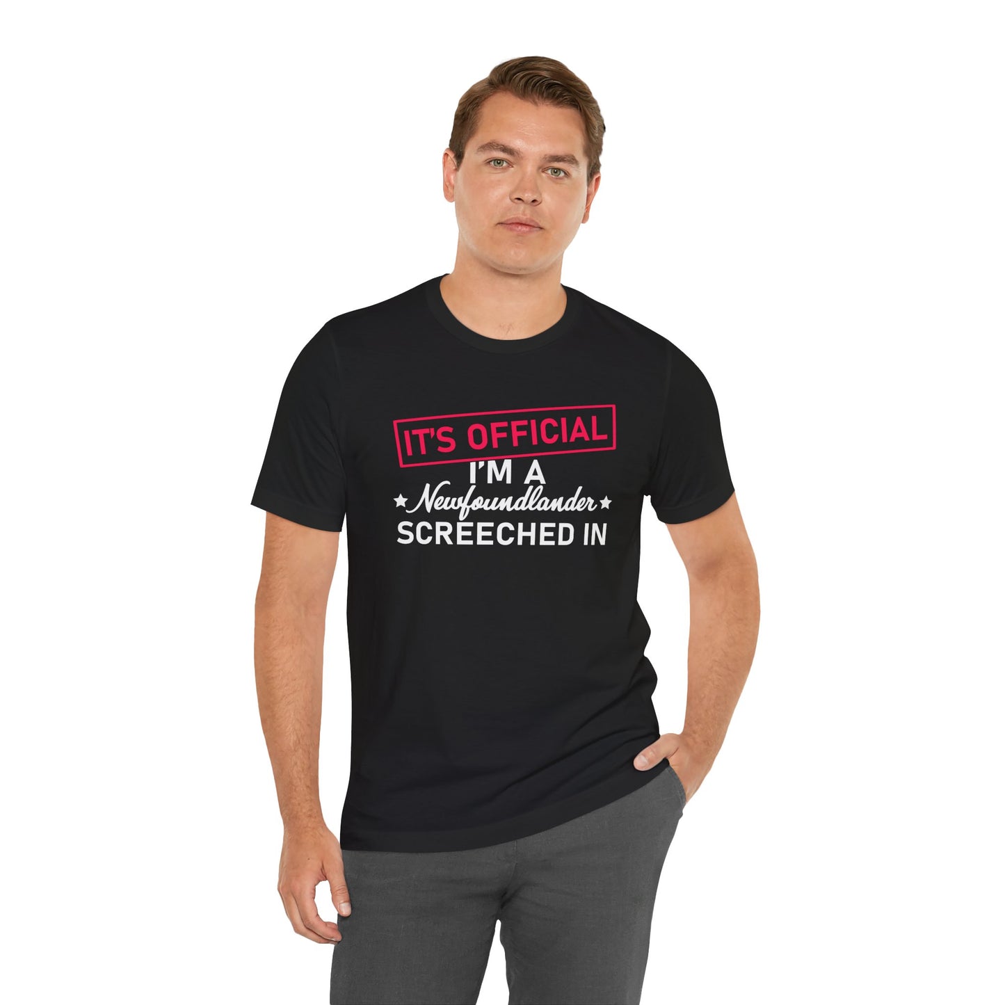 "It's Official I'm a Newfoundlander Screeched In" Black T-Shirt