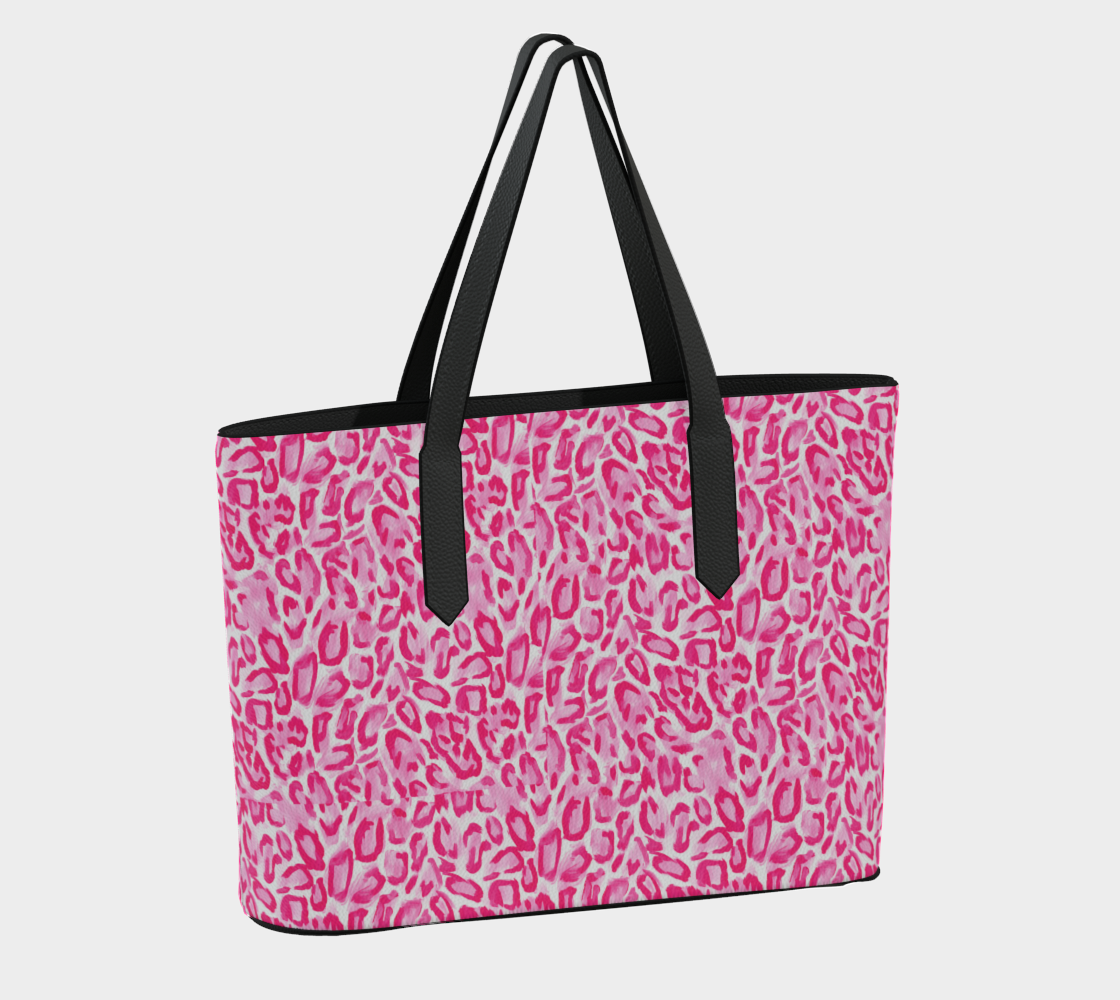Pink Cheetah Vegan Leather Tote