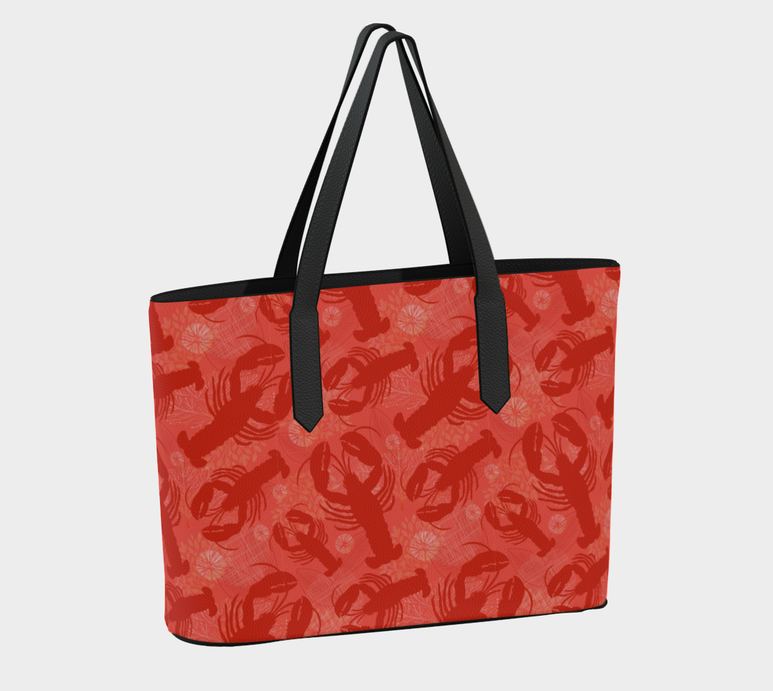Red Lobster Vegan Leather Tote Bag 477