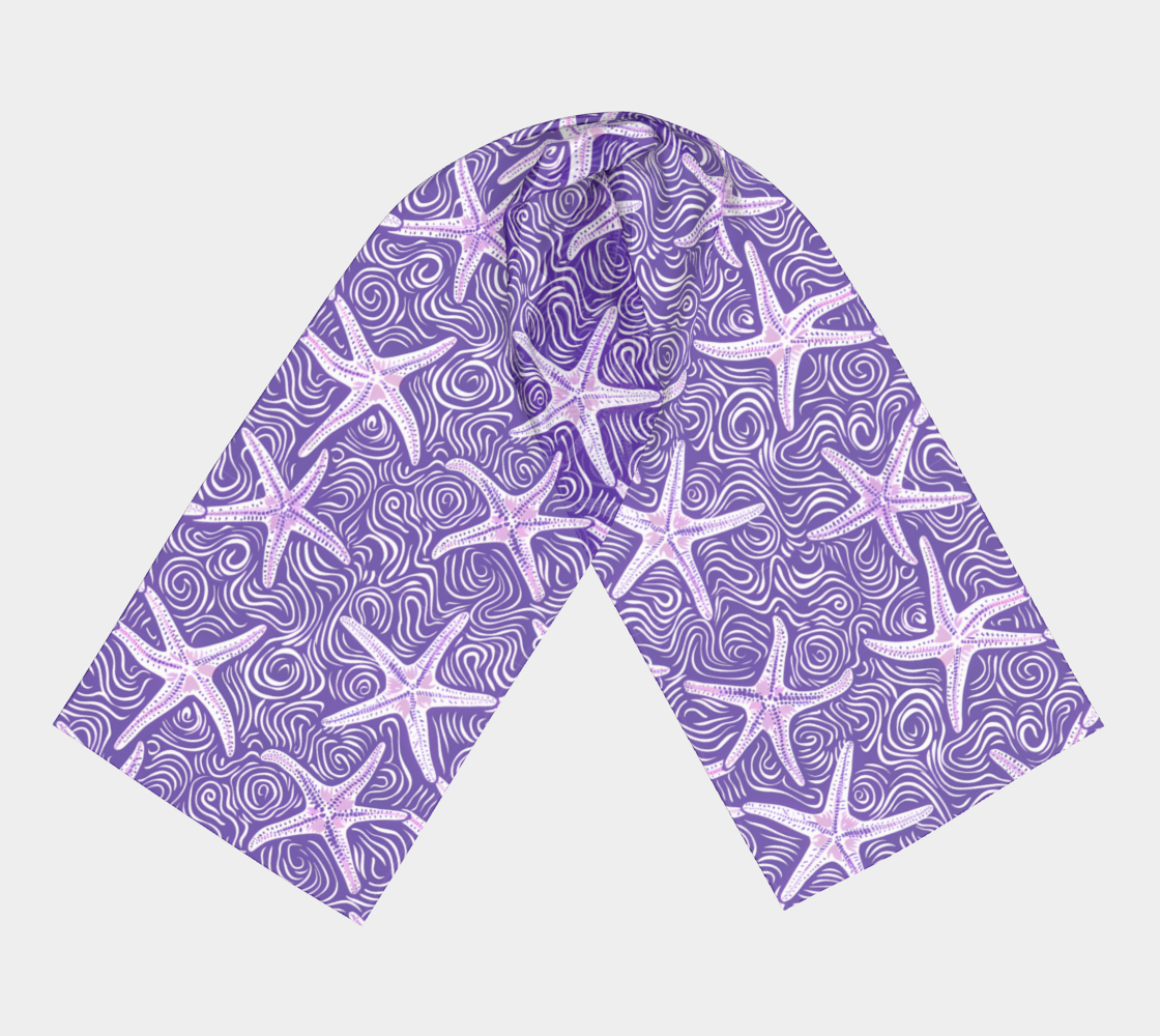 Purple Starfish Long Scarf 273