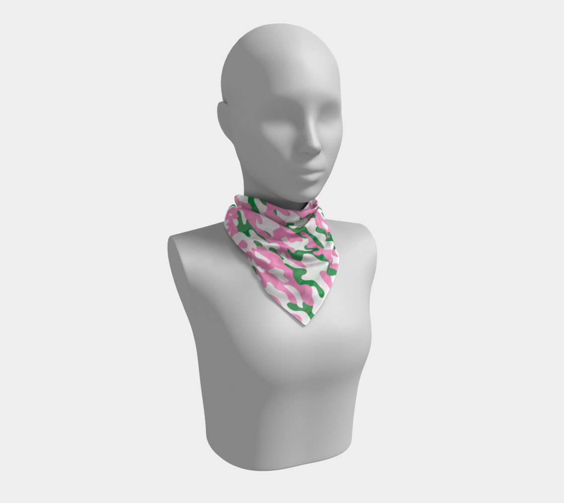 Pink and Green Camo square scarf