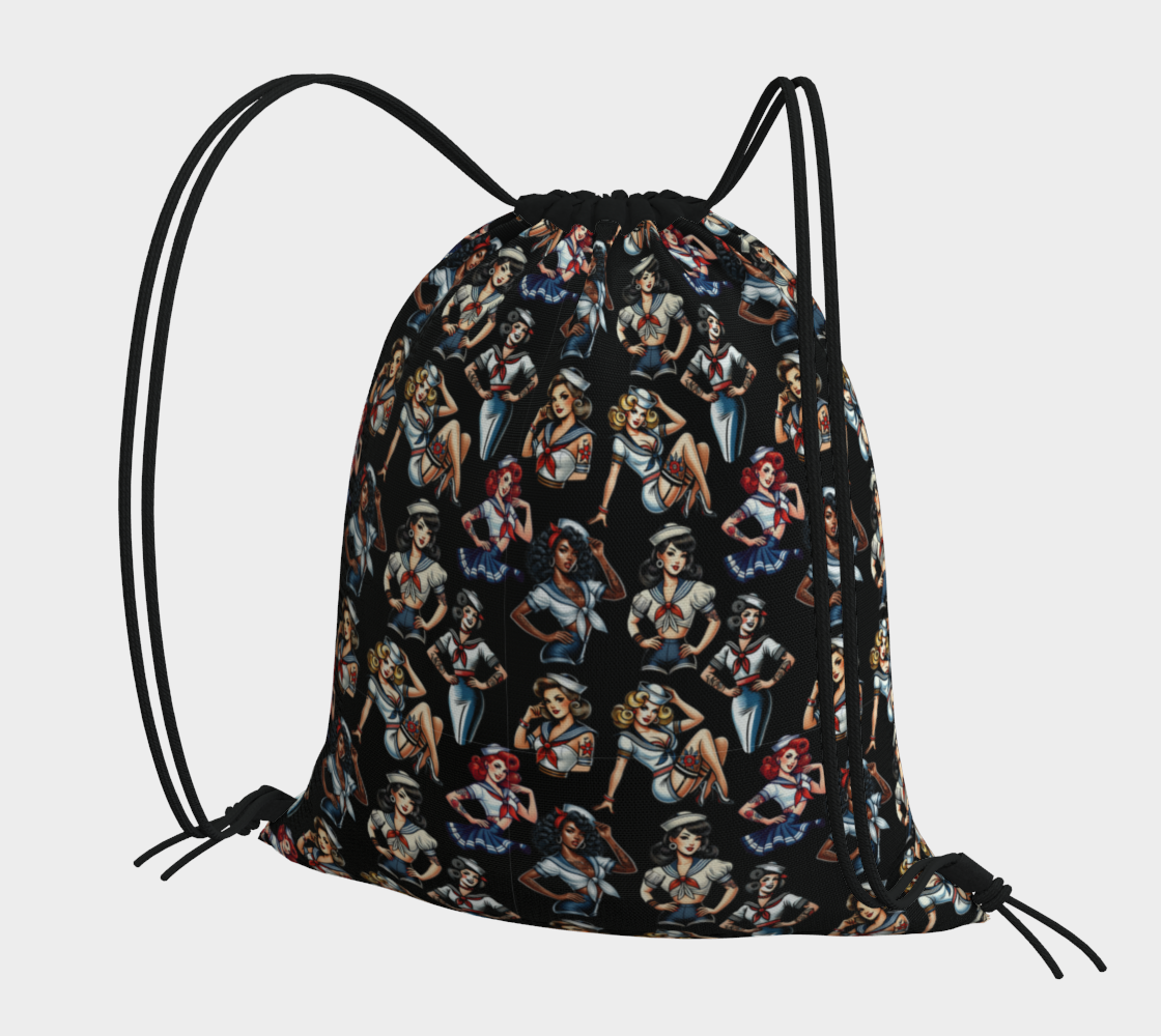 Sailor Girl Drawstring Bag