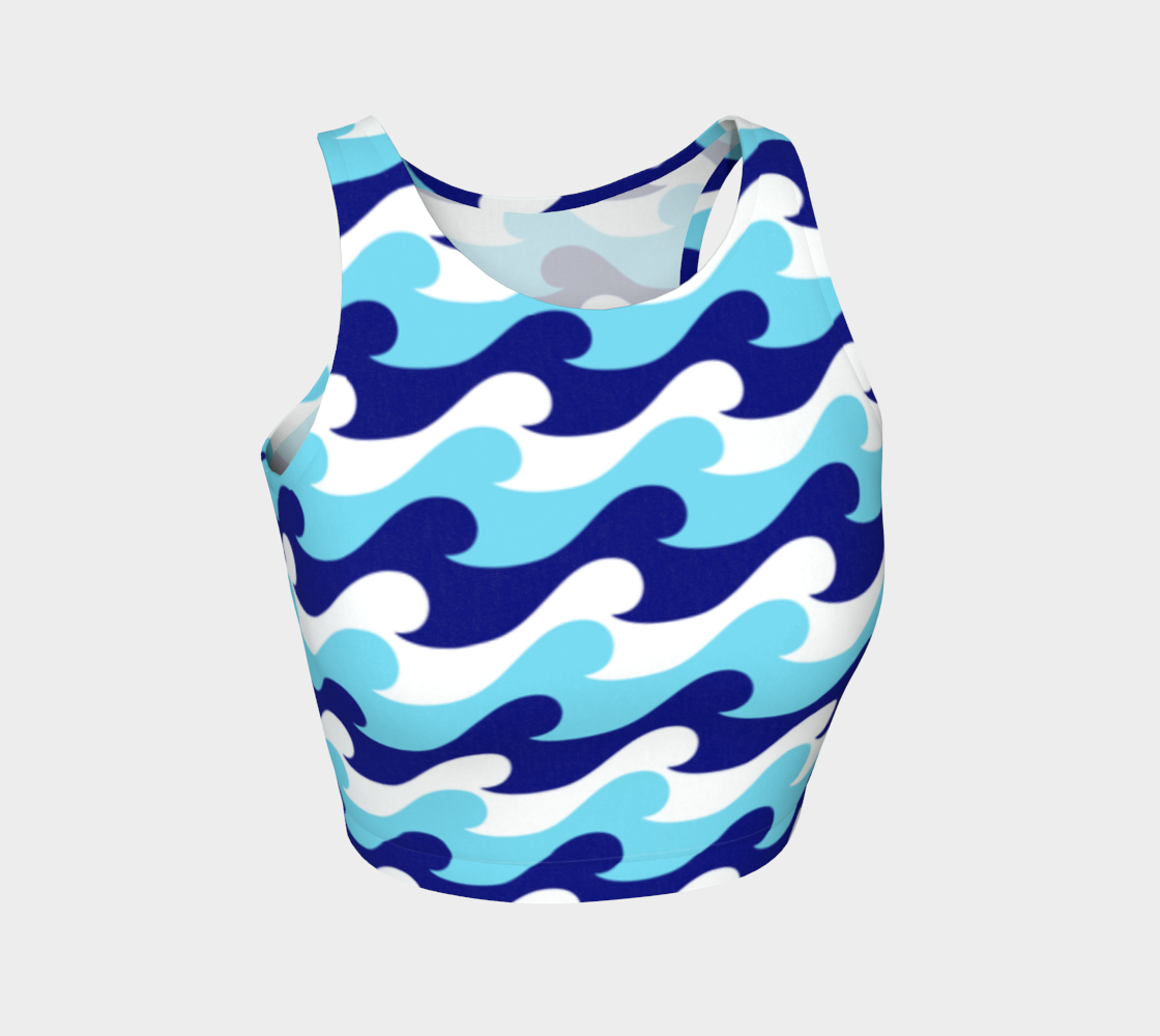 Blue Waves Athletic Crop Top