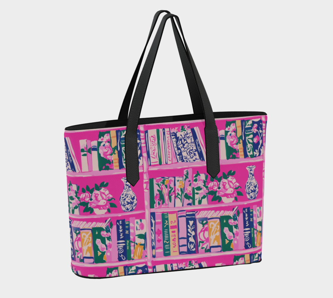 Pink Bookshelf Purse Mirror Front