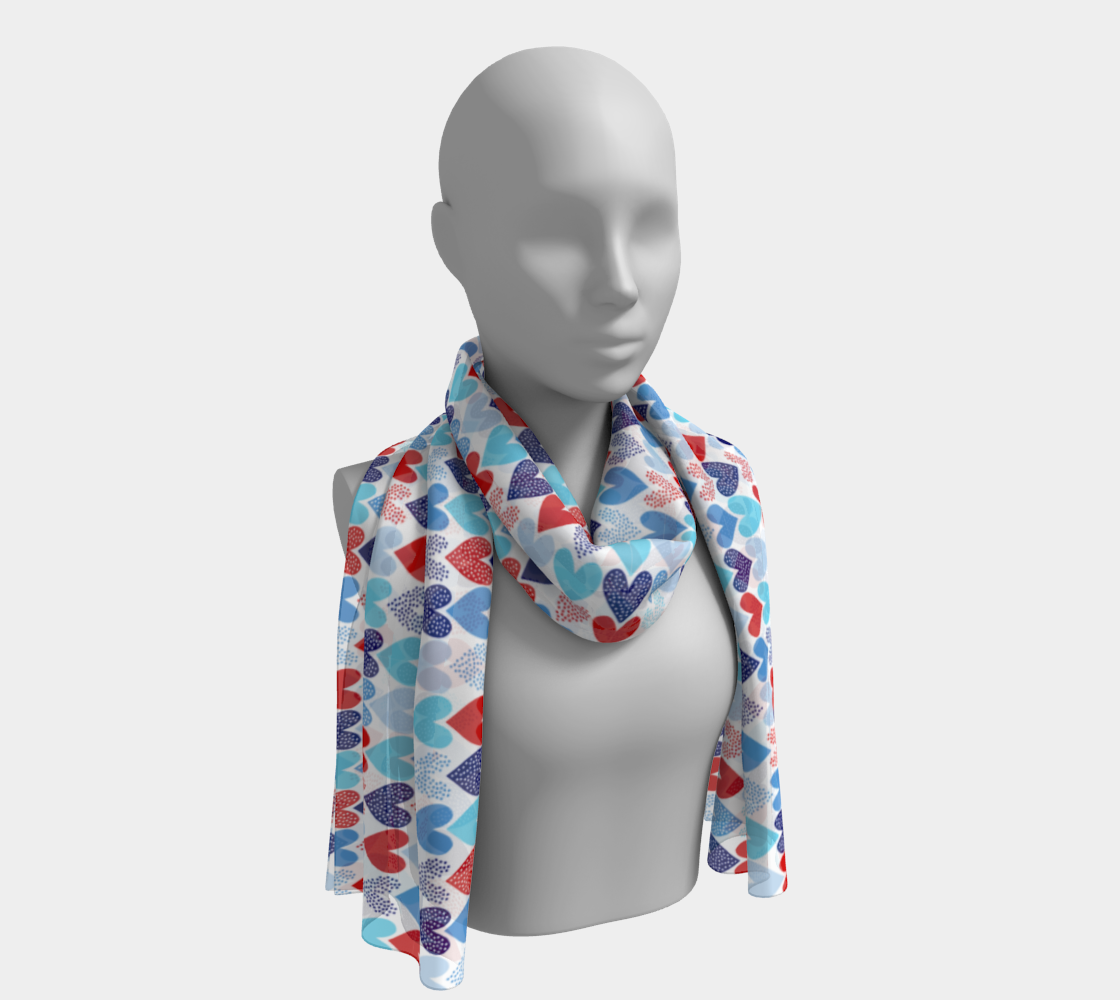 Nautical Hearts Long Scarf