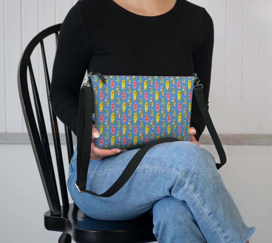 Surfboard Vegan Leather Crossbody Purse