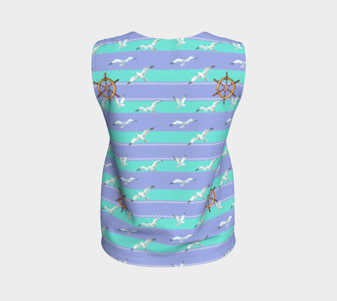 Blue/Lavender Stripes Loose Tank Top