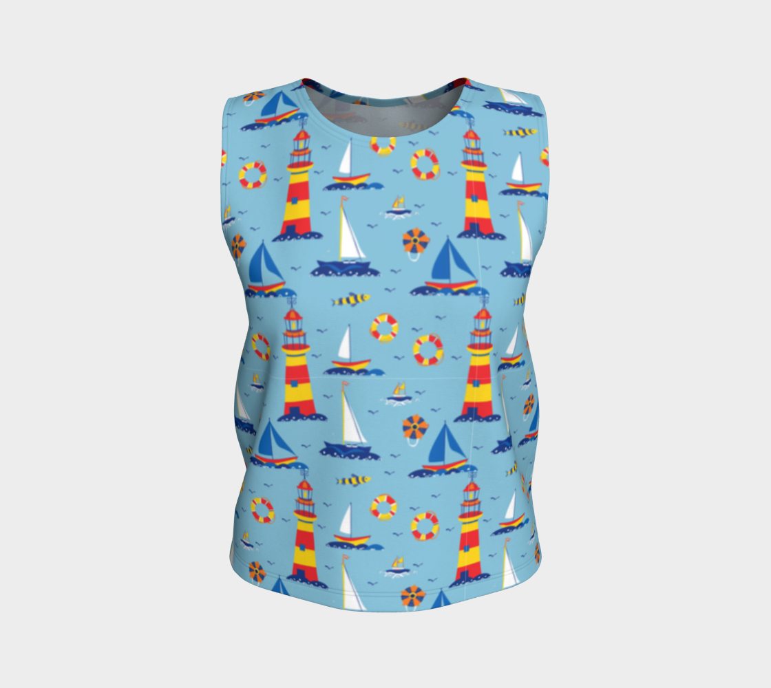 Cute Lighthouse Ocean Loose Tank top