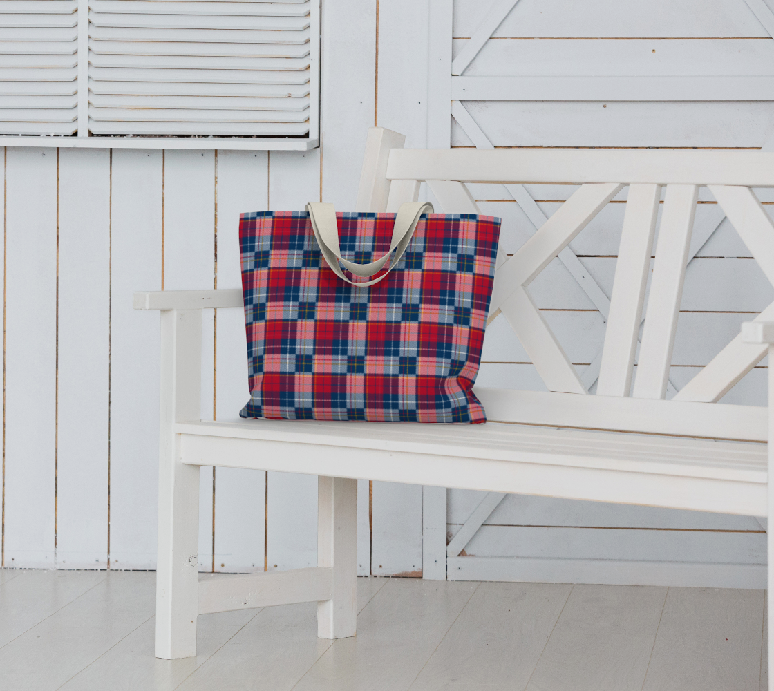 My Red/Blue Pattern Lined Large Tote Bag