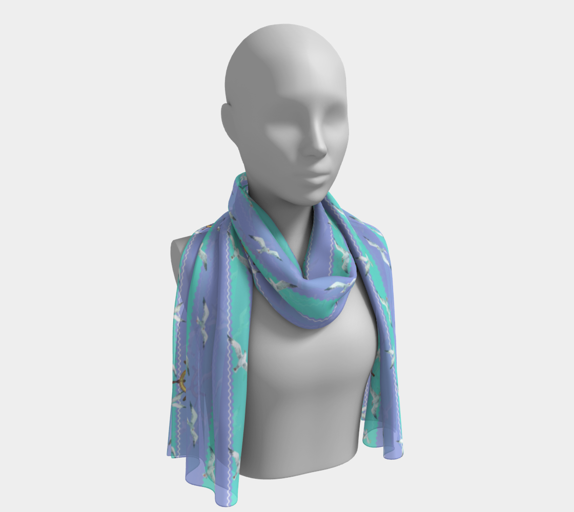 Blue/Lavender Stripes Long Scarf