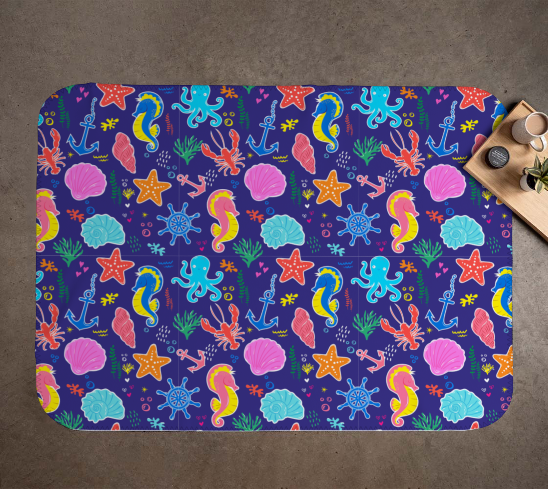 Royal Blue Under the Sea Blanket 120