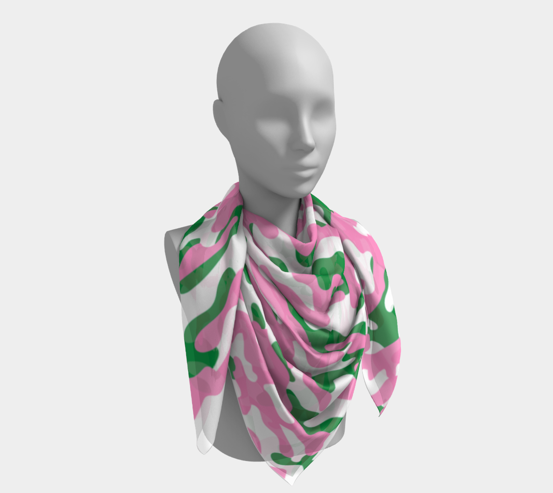 Pink and Green Camo square scarf
