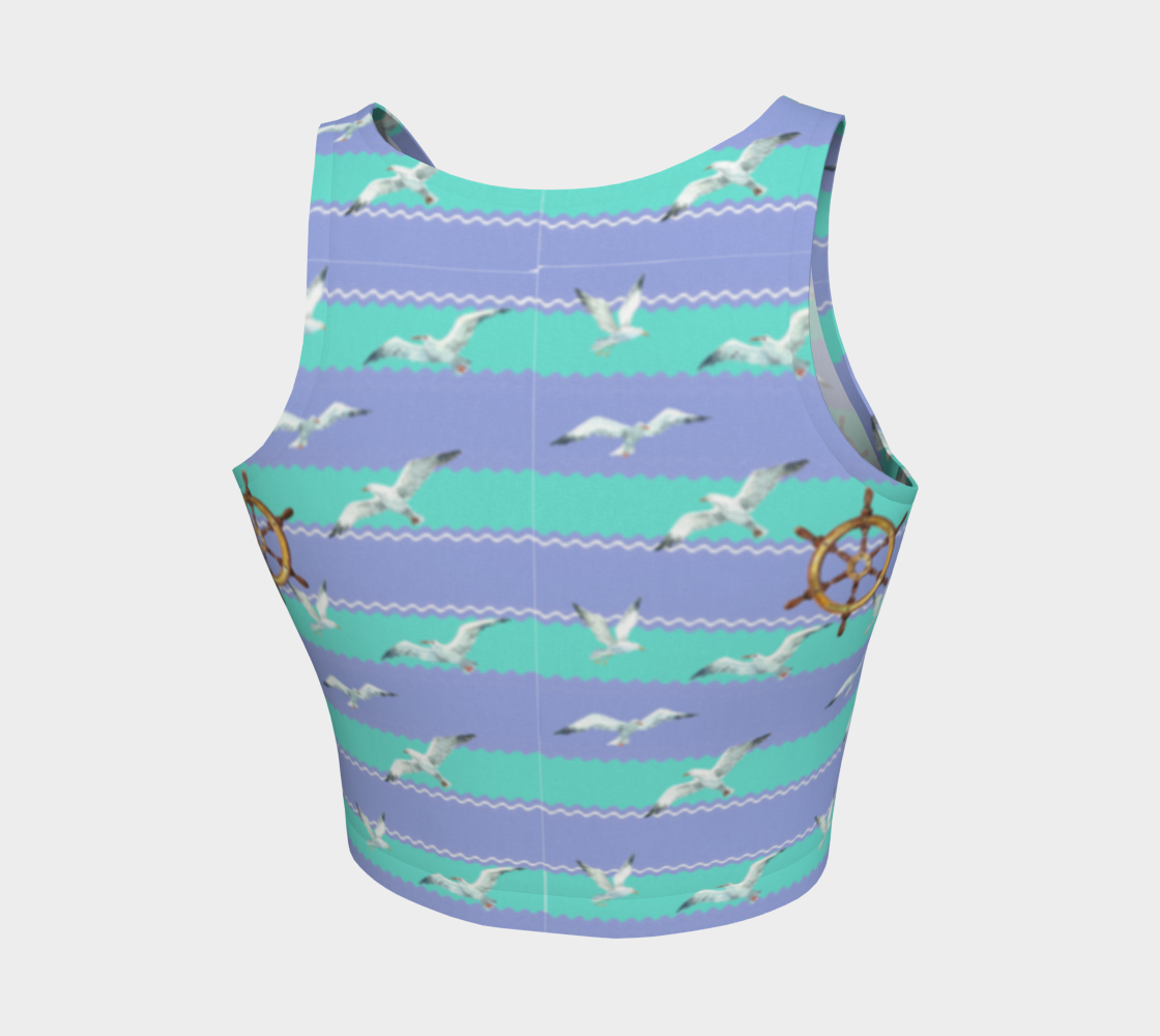 Blue/Lavender Stripes 172 Athletic Crop Top