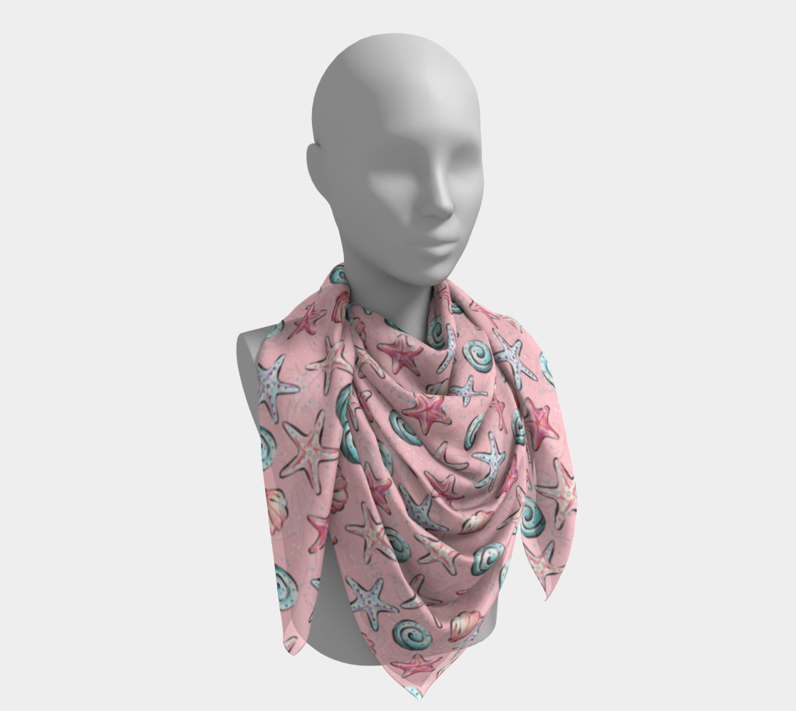 Pink Shells Square Scarf