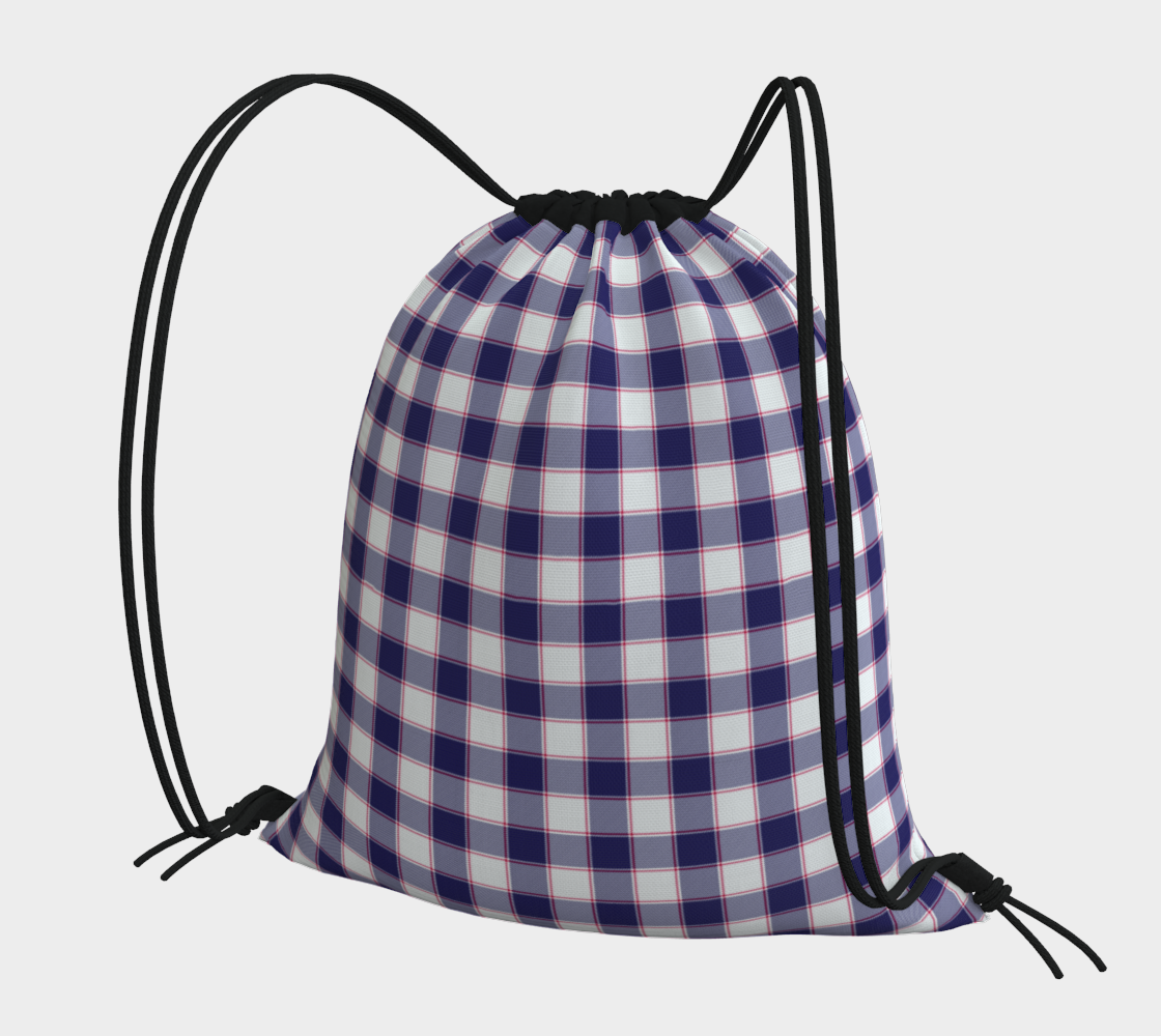 Blue w Red Drawstring Bag