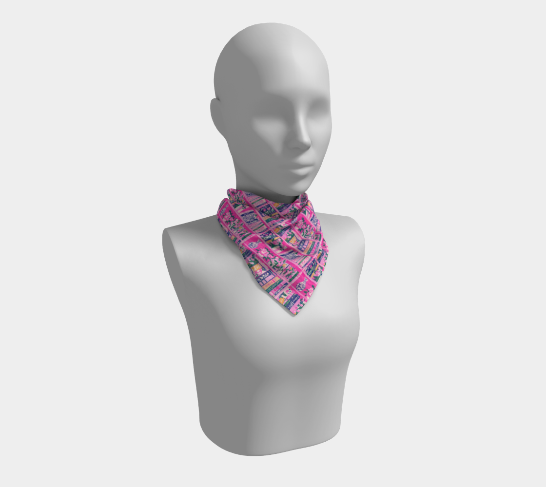 Pink Bookshelf Square Scarf