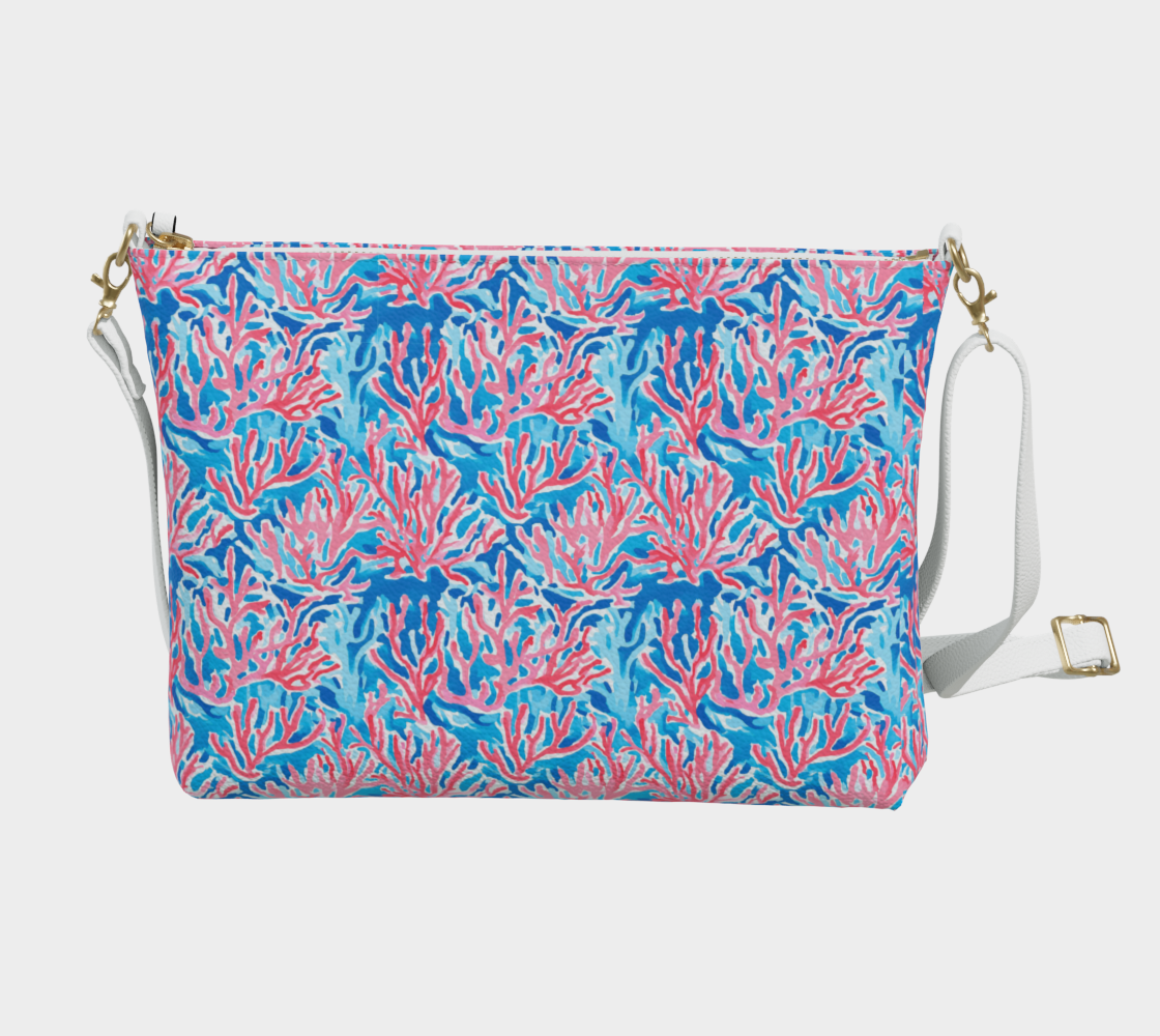 Sea Coral Vegan Leather Crossbody Purse
