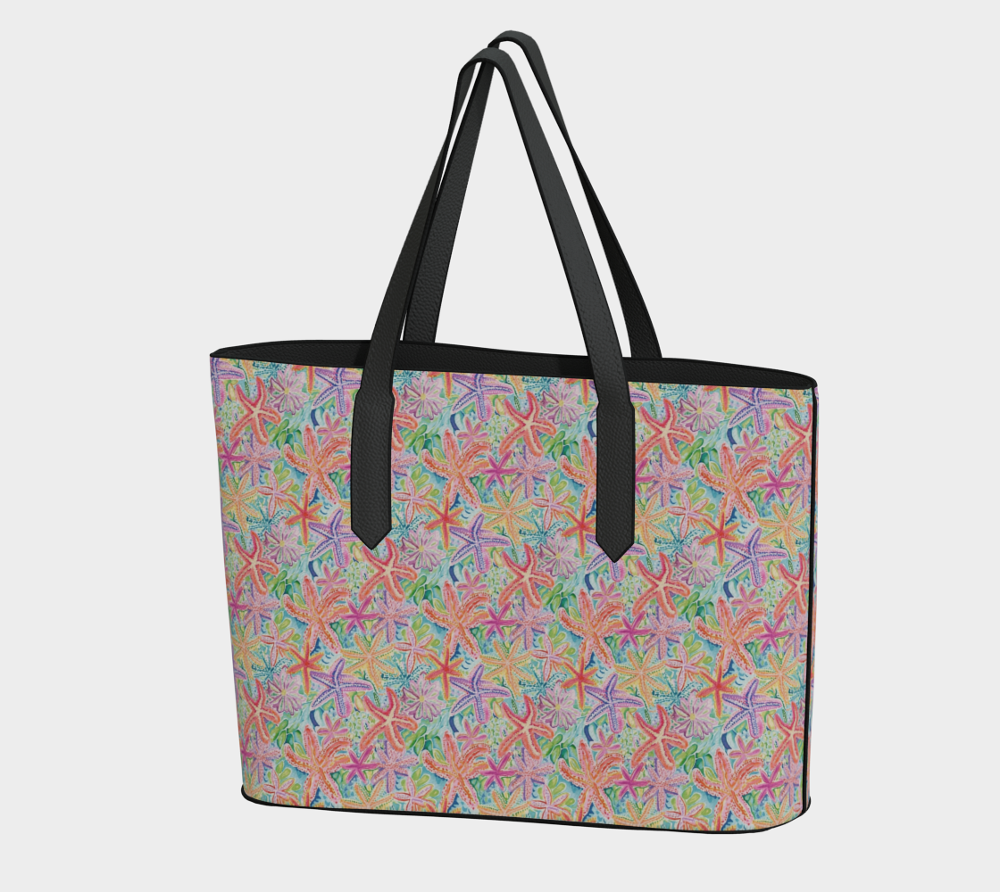 Multi Colored Starfish Vegan Tote Bag
