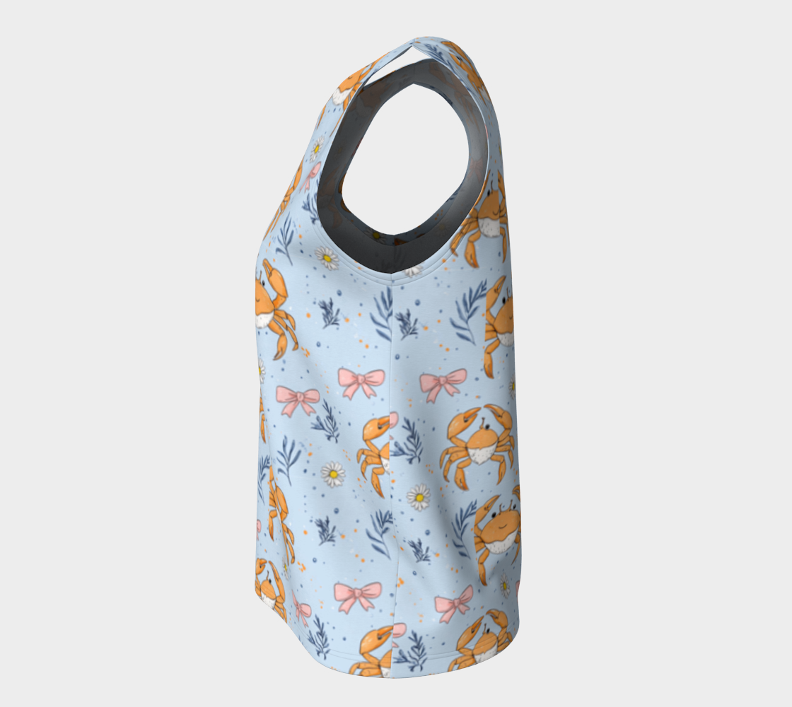 Blue with Crabs and Bows 443 Loose Tank Top