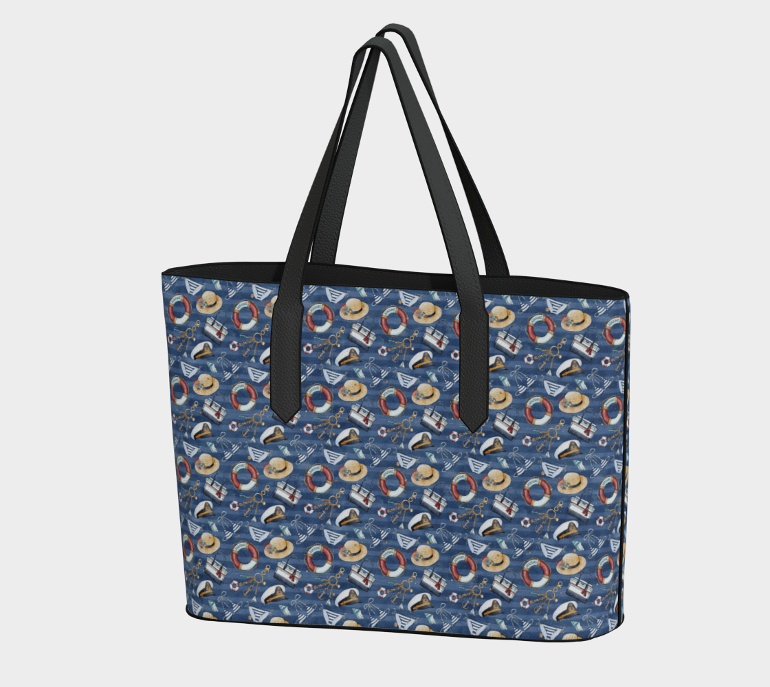 Nautical Items Vegan Leather Tote Bag