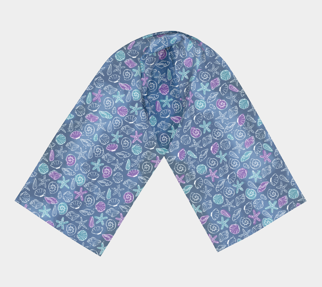 Blue Shells Long Scarf