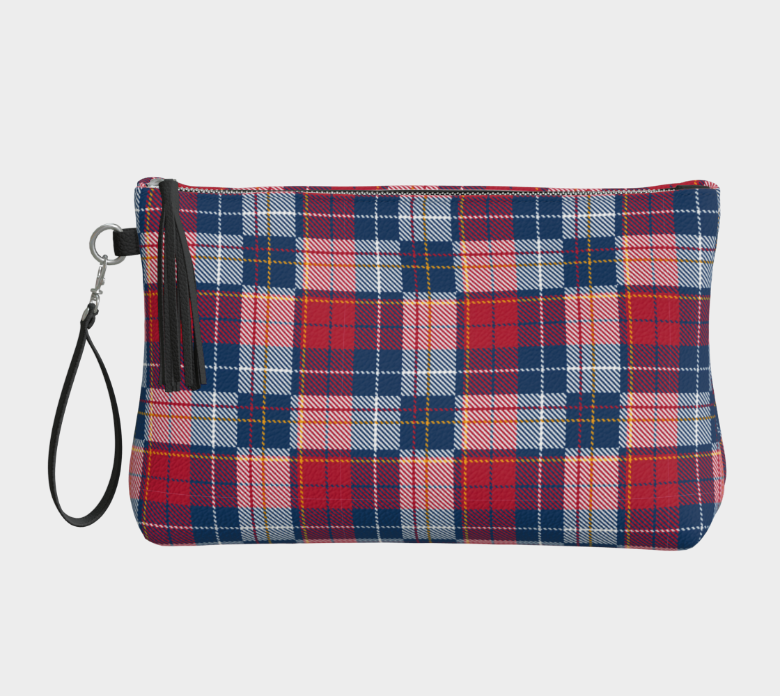 My Red/Blue Pattern Vegan Leather Makeup Bag