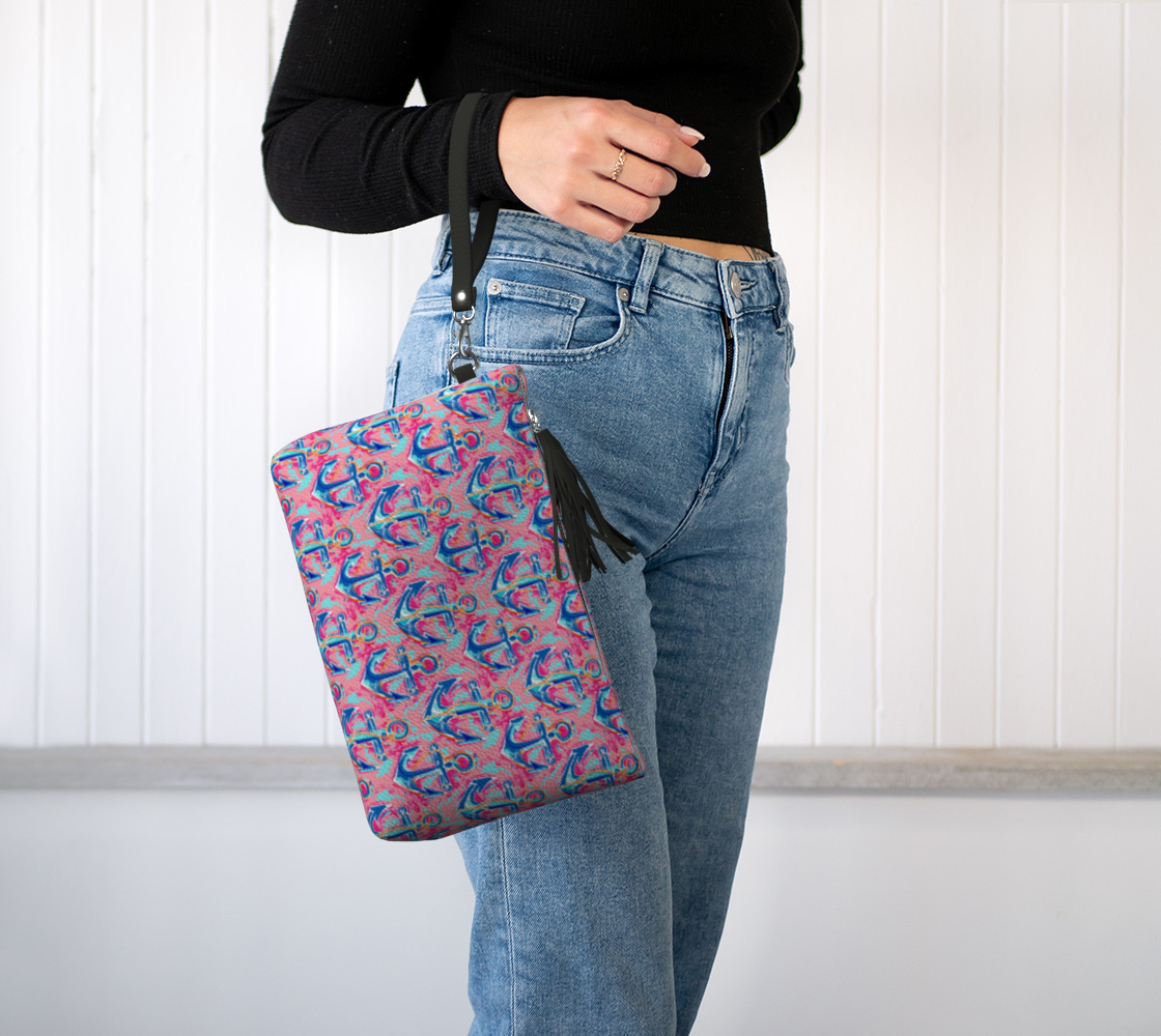 Anchors Vegan Leather Makeup Bag