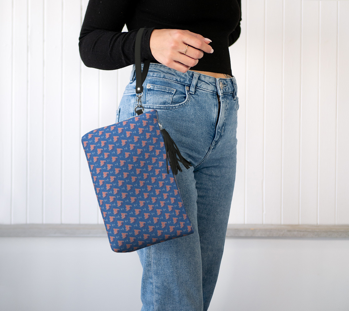805 Blue NL and Anchor Clutch Purse