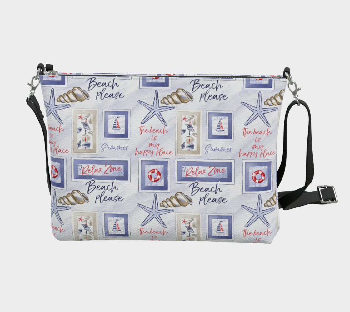 Beach Signs Vegan Leather Crossbody Purse