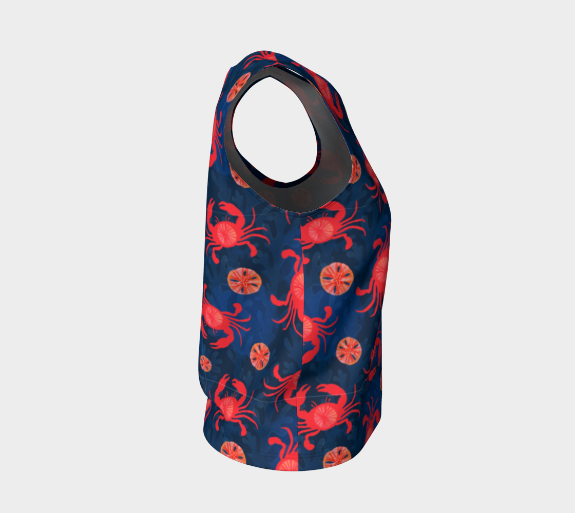 Crab and Sand Dollar Loose Tank Top