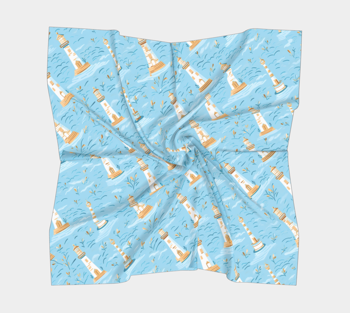Blue Lighthouse Scarf with angle