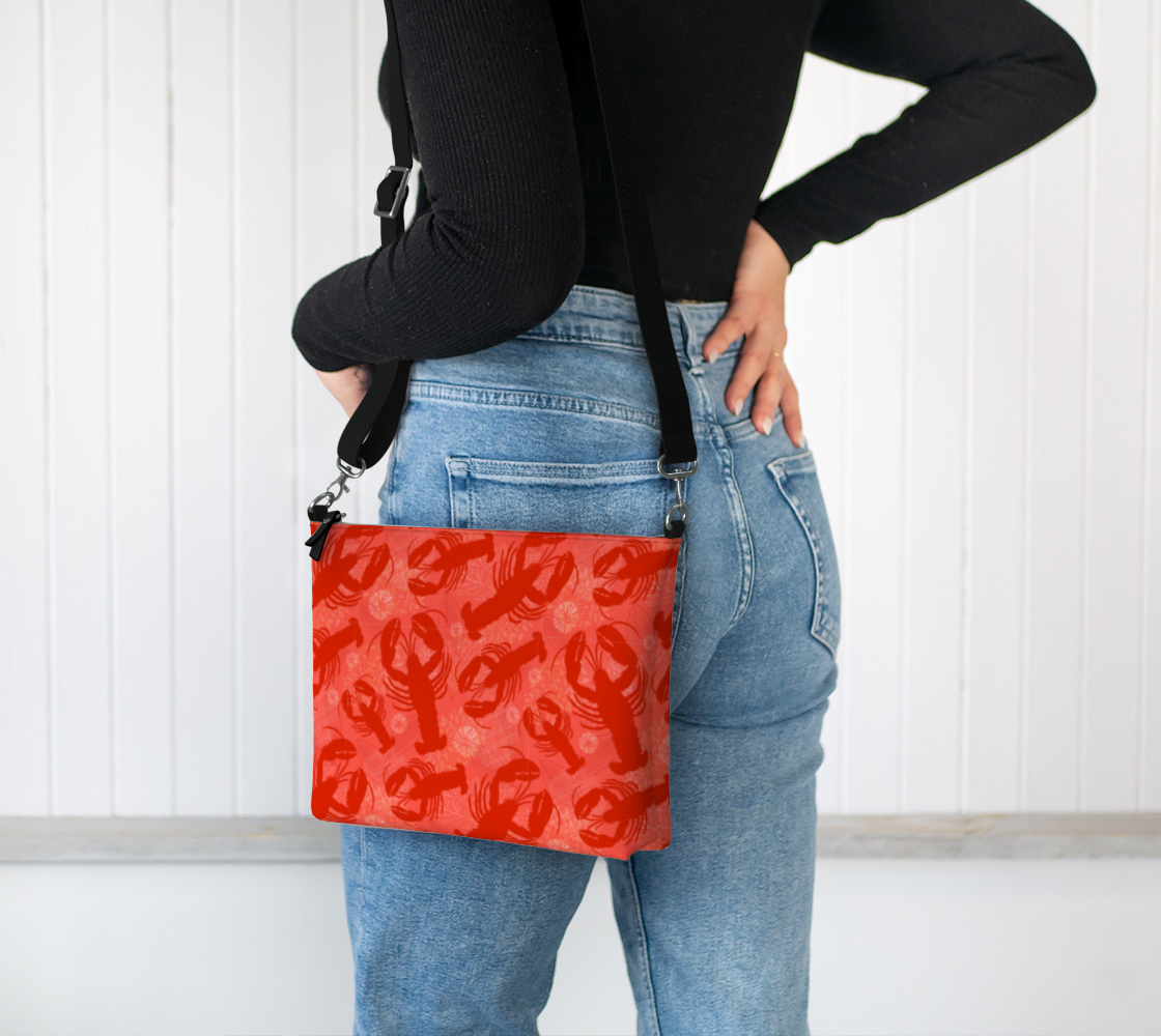 Red Lobster Vegan Leather Crossbody Purse