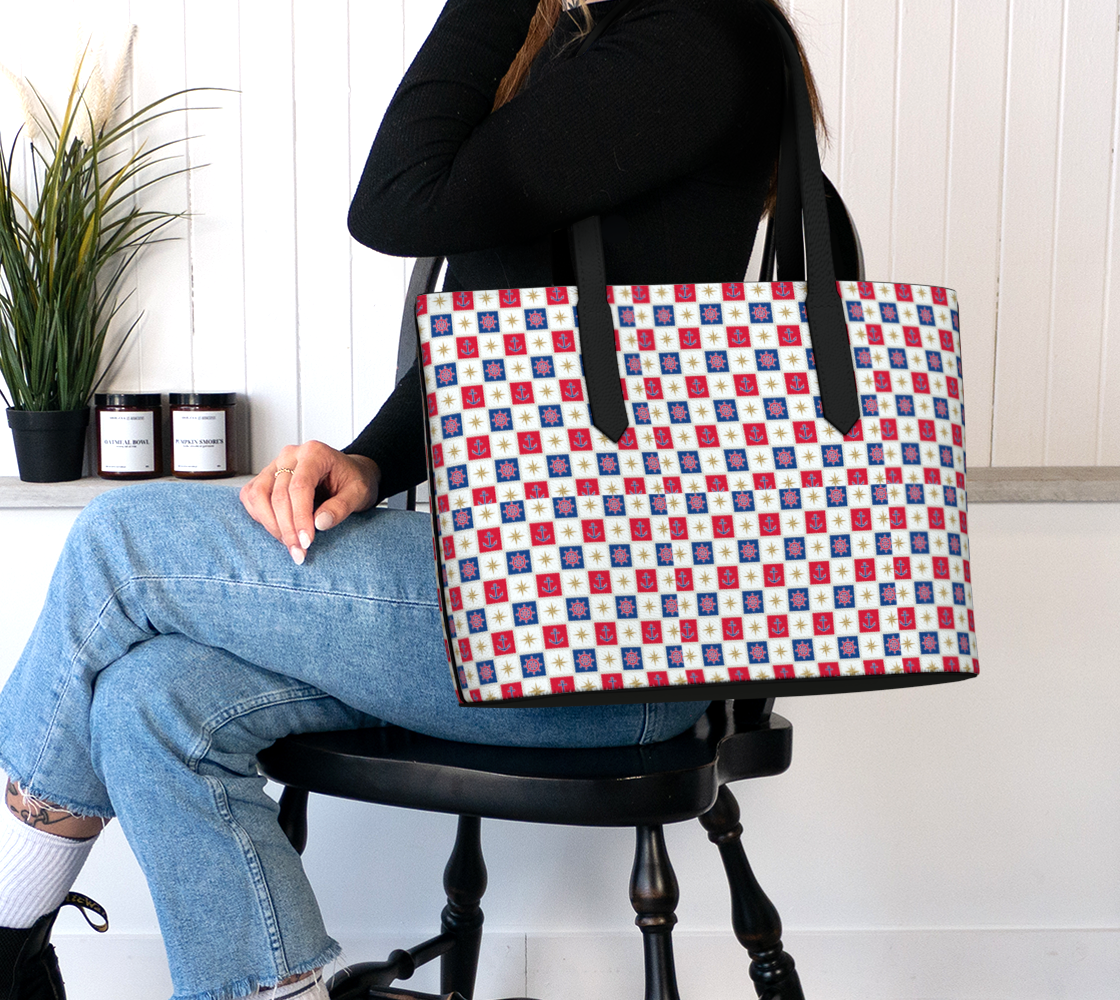 Anchor and Compass Cubes Tote Bag