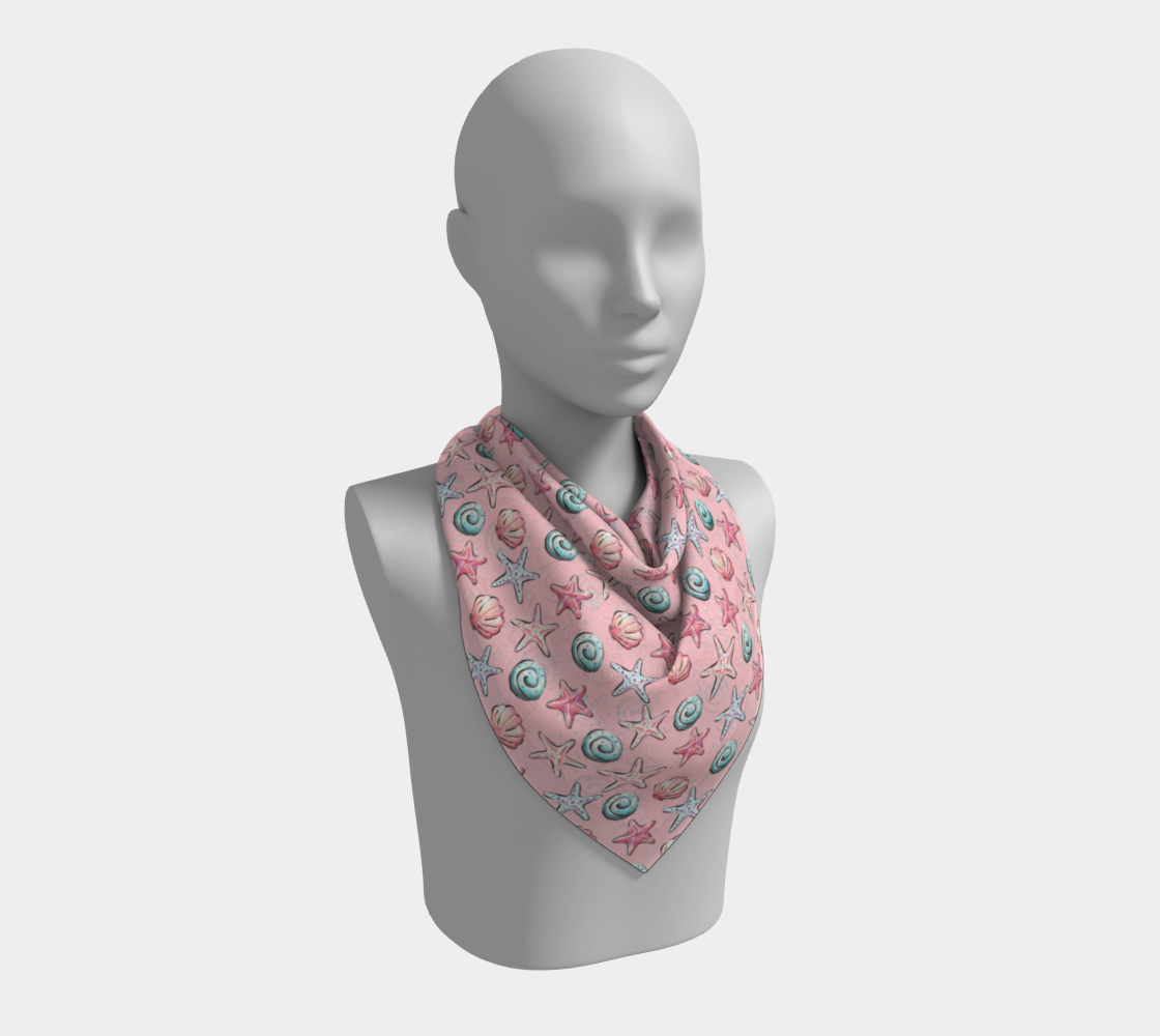 Pink Shells Square Scarf