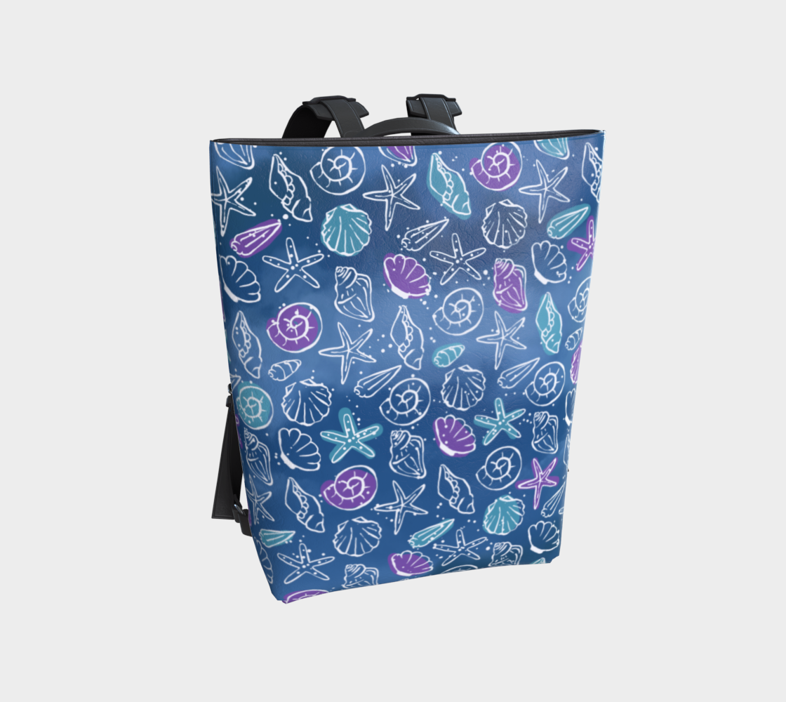 Blue Shells Vegan Leather Backpack
