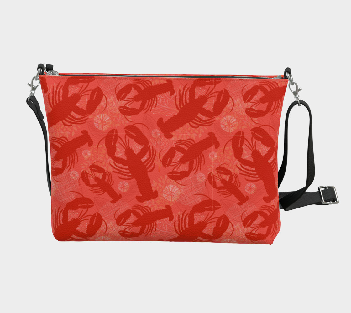 Red Lobster Vegan Leather Crossbody Purse