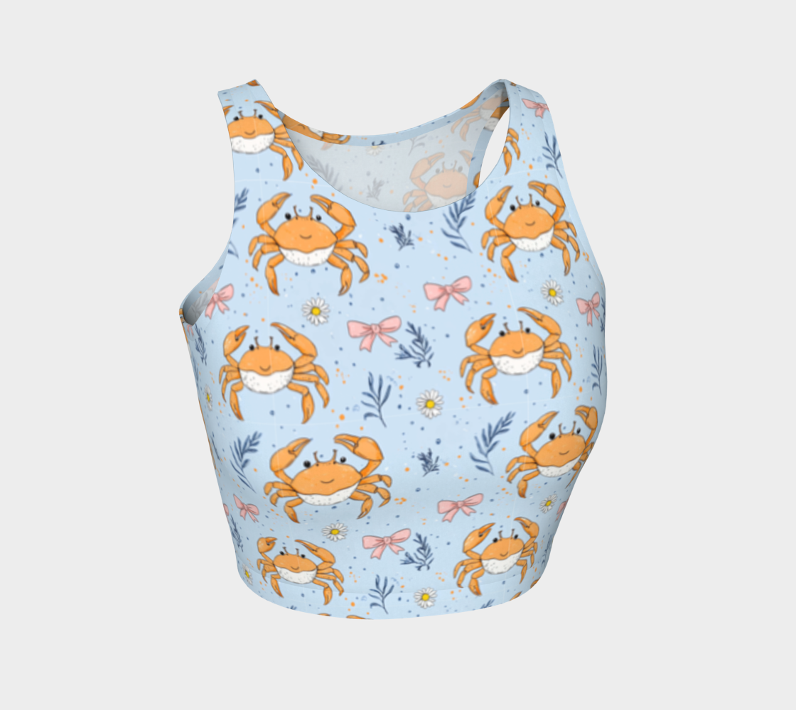 Blue with Crabs and Bows 443 Loose Tank Top